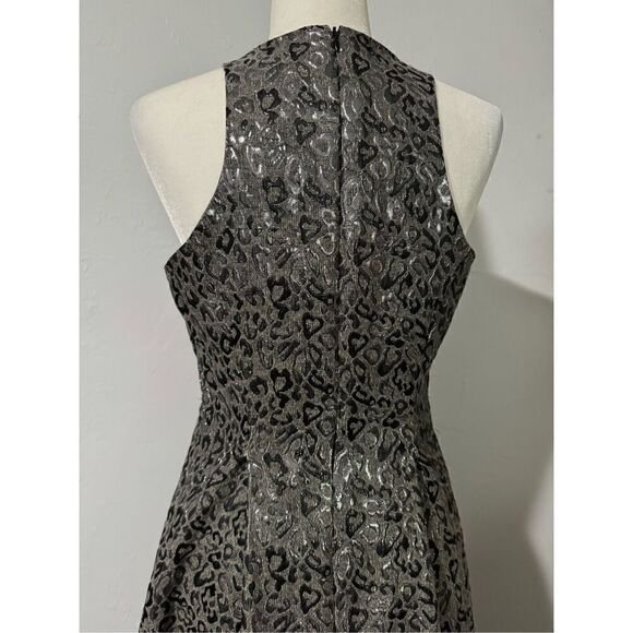 SB Sachine + Babi metallic print mesh -inset Hi-lo evening Gown 6 - Picture 7 of 11